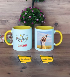 Pedagog Kupa Bardak Sarı Fotoğraflı Tıp Bayramı Hediyesi