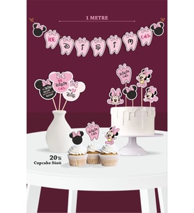 İlk Dişim Çıktı Pink Minnie Mouse Temalı - Diş Buğdayı Seti