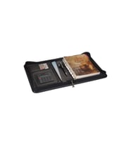 2K 2026 YENİ YIL Organizer Ajanda Kılıflı Fermuarlı 15x21 4 Delikli Tarihli Günlük Çizgili Ajanda Bloklu 4 Halkalı Vegan 21x27 cm (Siyah)