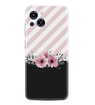 Reeder S23 Max Pro Kılıf Resimli Desenli Baskılı Silikon Strip Pink Flowers 1396