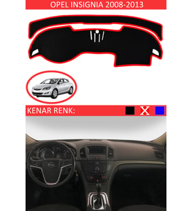 Opel Insignia 2008-2013 İçin Uygun Torpido Koruma Halısı Siyah Kenar Renk Kırmızı