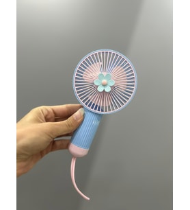 Mini Sevimli Taşınabilir 3 Kademeli El Fanı Usb Soğutucu Vantilatör (Mavi)