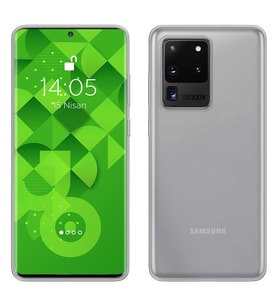Jopus Galaxy S20 Ultra ile Uyumlu Tıpalı Kamera Korumalı ile Uyumlu Silikon Kılıf Şeffaf