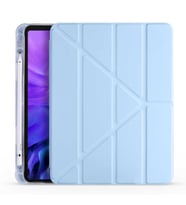 Apple iPad Air 10.9 2020 Fuchsia Tri Folding Kalemlikli Kılıf Smart Standlı (Mavi)