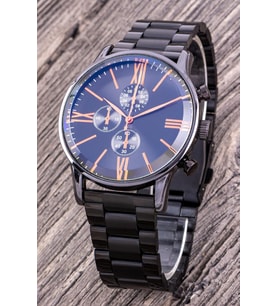Premium Siyah Analog Erkek Kol Saati Çelik Kasa ST-304298