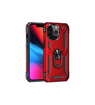 iPhone 14 Pro Kılıf Sofya Yüzüklü Silikon Kapak - Kırmızı
