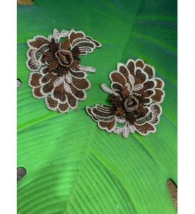 2 ADET KABARTMA NAKIŞ İŞLEME APLİKE SET 11X9 CM