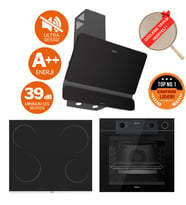 Ferre FryArt&Buharlı Bodiy Sessiz Davlumbaz Elektrikli Siyah Ank. Set (D080-SA + MS261 + QEP64CS)