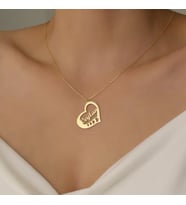 Kişiye Özel Tasarım Kalp Model İsim Kolye 925K Gümüş (Gold)