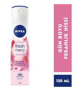 Nivea Kadın Sprey Deodorant Fresh Cherry, 48 Saat Anti-perspirant koruma, 150 ml