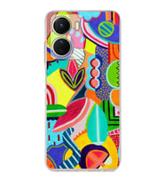 PrintiFy Vivo Y16 ile Uyumlu Retro Color 6  Kamera Korumalı Şeffaf  Kılıf