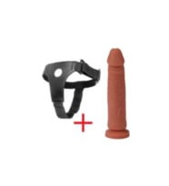 21CM Belden Bağlamalı Esnek Damarlı Realistik Strapon Melez Penis