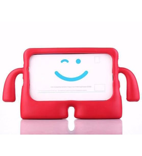 iPad 10.2 (8.Nesil) Figürlü Silikon Çocuk Tablet Standlı Kılıf (Kırmızı)