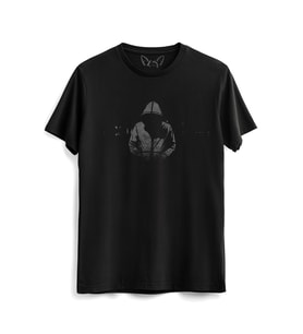 Dark Resimli Baskılı Çocuk Siyah Tshirt