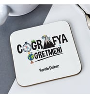 Kişiye Özel Coğrafya Öğretmenine Hediye Bardak Altlığı