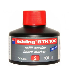 EDDİNG BTK 100 TAHTA KALEM MÜREKKEBİ KIRMIZI 100ml