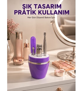 Mor Manikür Pedikür Seti Taşınabilir Kişisel Bakım Kiti