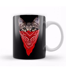 Gangster Cat Kedi Kupa Bardak Porselen