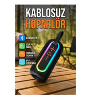 Renkli LED Işıklı Kablosuz Bluetooth Hoparlör Kırmızı IP67 Su Geçirmez