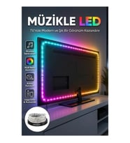 Müzik Senkronlu LED Şerit TV Aydınlatma RGB Işık Efektli Uzaktan Kumandalı