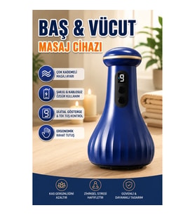 Şarjlı Baş ve Vücut Masaj Cihazı – Dijital Ekranlı Çok Kademeli