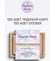 100 Adet Teşekkür Kartı ve 100 adet Teşekkür Sticker PYTKSVTK28
