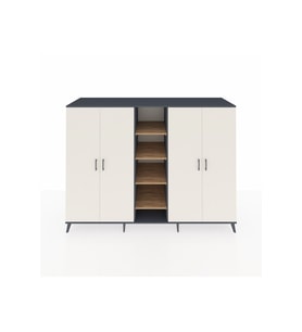 Kronos Dolap 12 Raflı 4 Kapaklı 220x59x163 Antrasit-Aytaşı/Çam