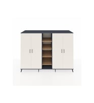 Kronos Dolap 12 Raflı 4 Kapaklı 220x59x163 Antrasit-Aytaşı/Çam