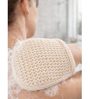 Beylini Sisal Lifli Eldiven Banyo Kesesi Banyo Duş Lifi 4 Doğal Peeling Etkili Vücut Kesesi Çift Taraflı (Krem)