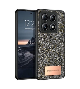 Onegif Xiaomi Mi 14t Pro Bright Simli Kapak - Gümüş