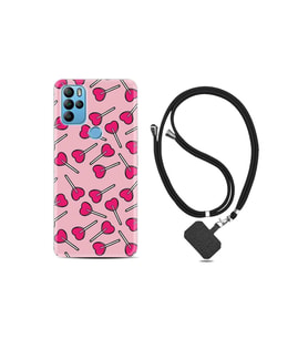 General Mobile Gm21 Pro Kılıf Desenli Silikon Boyun Askılı Heart Lollipop 1414