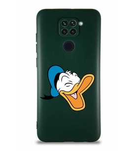Xiaomi Redmi Note 9 Soft Premier Kapak Donald Duck-E Tasarımlı Silikon Kılıf - Yeşil (Şeffaf)