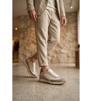 Marcomen 152-23270 Erkek Hakiki Deri Klasik Sneaker Bej