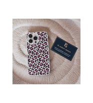 Samsung Galaxy A54 Uyumlu Pembe Leopar Desenli Şeffaf Kılıf