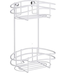 WENKO  2 katmanlı duvar rafı Classic Plus - Çelik, 24 x 32,5 x 15 cm, Beyaz