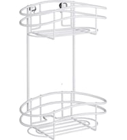 WENKO  2 katmanlı duvar rafı Classic Plus - Çelik, 24 x 32,5 x 15 cm, Beyaz