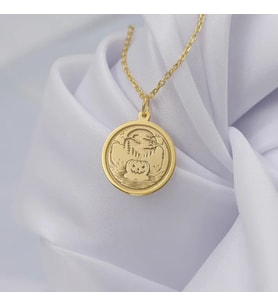 Kişiye Özel 925 Ayar Gümüş Tasarım Halloween Özel Balkabağı Figürlü Kolye (Gold) Cadılar Bayramı Özel Takı