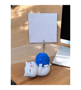 Saks Yumak Tutan Yatan Kawaii Kedi Temalı Not Tutacağı Fotoğraf Tutacak Tutucu Ofis Seti Hediyelik