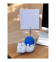Saks Yumak Tutan Yatan Kawaii Kedi Temalı Not Tutacağı Fotoğraf Tutacak Tutucu Ofis Seti Hediyelik