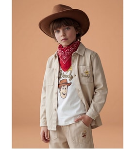 LCW Kids Bej Toy Story Baskılı Erkek Çocuk Gömlek Ve Tişört