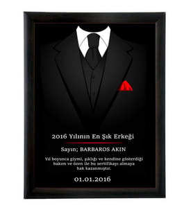 Kişiye Özel Yılın En Şık Erkeği Sertifikası