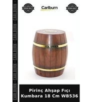 Özel Üretim Dekoratif Hediyelik Ev Aksesuarı Pirinç Ahşap Fıçı Kumbara 18 Cm WB536