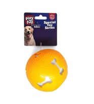 Sesli Kemik Desenli Plastik Top Köpek Oyuncağı 7,5 Cm Tcu