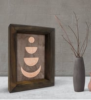 BK Gift Ay Tasarımlı Dekoratif Doğal Masif Ahşap Çerçeve 15x20cm-2 (Beyaz)