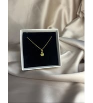 Kişiye Özel 925 Ayar Gümüş Minimalist Alev Kolye (Gold)