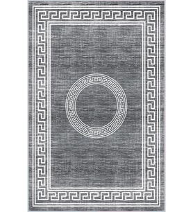 Eliana Home Baskılı, Yıkanabilir Kaymaz Taban Salon Halısı LNA0009-SD583 100x150 cm (Gri)