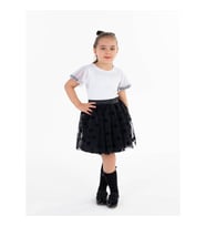 Civil Girls Kız Çocuk Tişört 4-9 Yaş Beyaz-Siyah (Beyaz-Siyah)