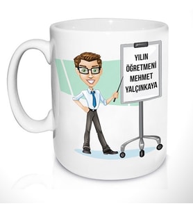 Kişiye Özel Erkek Öğretmene Özel Mesajlı Kupa Bardak