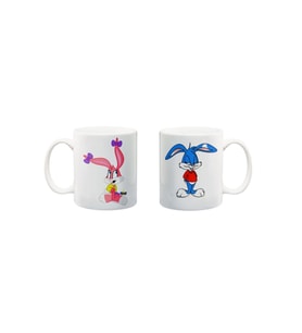 Sevgili Kupaları Bugs Bunny Ve Lola Çift Tasarım 2 Parça Porselen Kupa Bardak