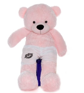 Mavimsi 180 cm Kişiye Özel Boxerlı Tatlım Peluş Ayıcık (Pembe)